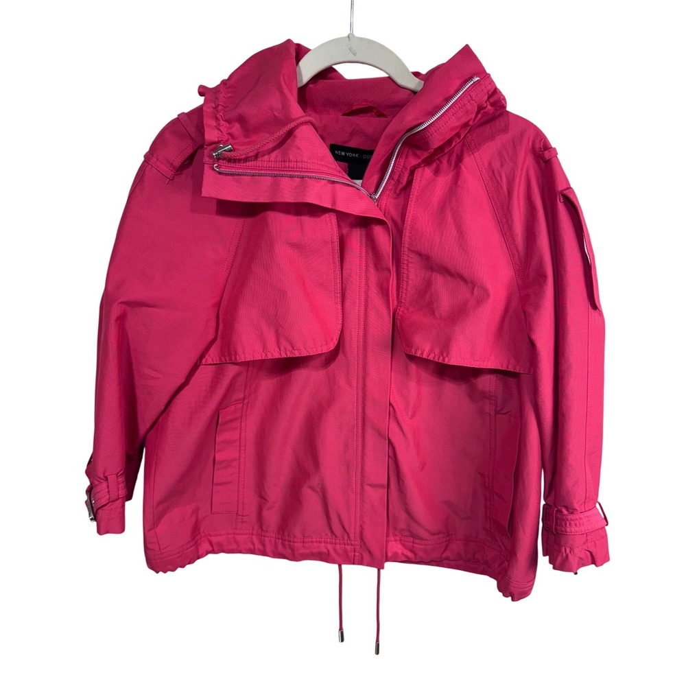 New York & Company Coral Salmon‎ Utility Anorak Lightweight Jacket Women's Small